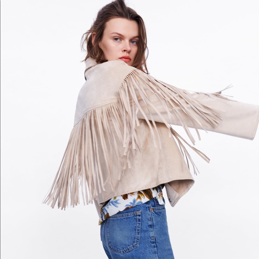 COPY - Zara suede fringe jacket